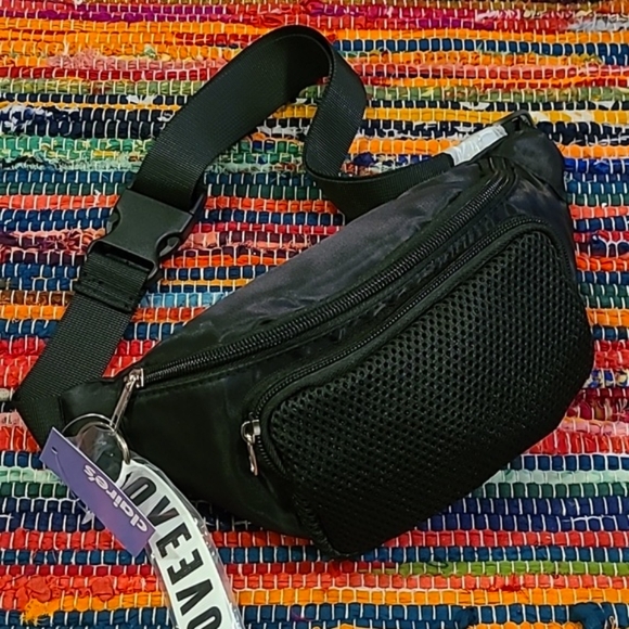 Claire's Black Hip Bag Organizer Side Sling Fanny Pack Bum Bag NWTs! 🖤 - Picture 3 of 14